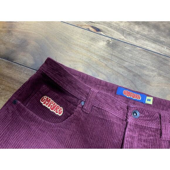 Empyre Relaxed Baggy Corduroy Pants Men’s 32 Burgundy Skateboard Y2K Hip Hop - Picture 4 of 11
